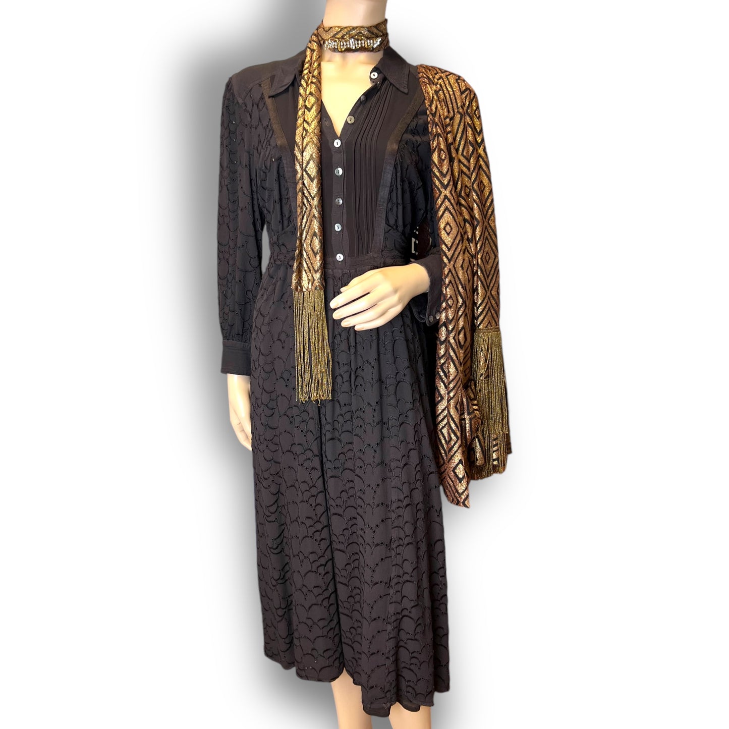 Ghost Chocolate Brown Dress 1990s