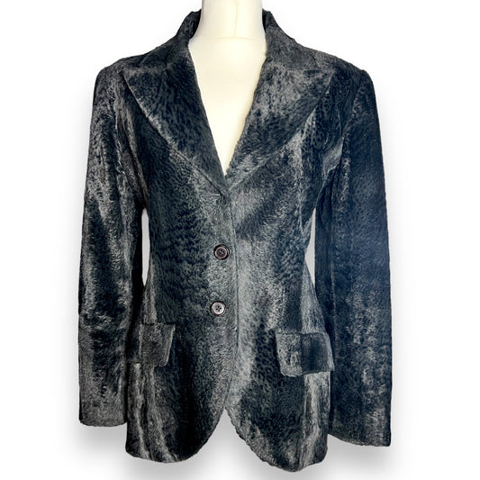 Kenzo Dark Leopard Print Velvet Blazer 1980s