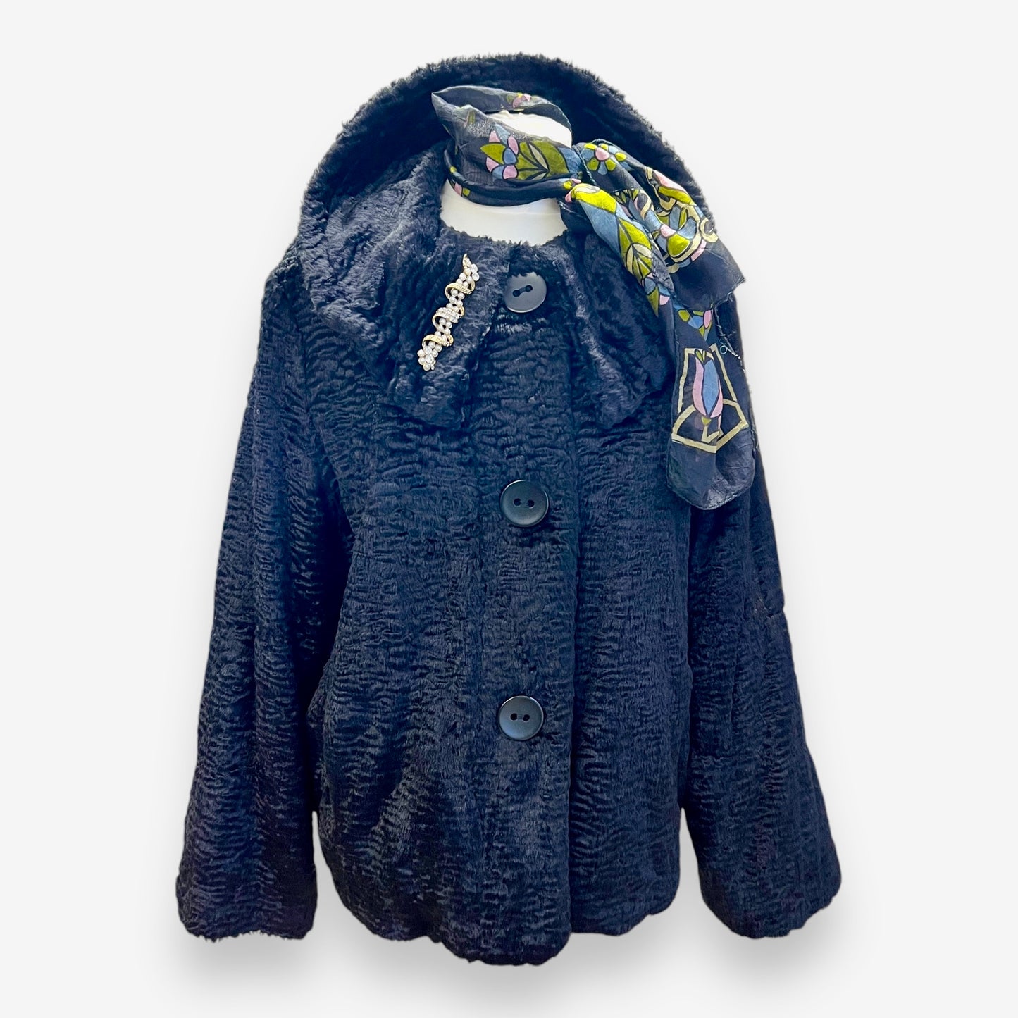 Romeo Gigli Faux Astrakhan Coat 1990s