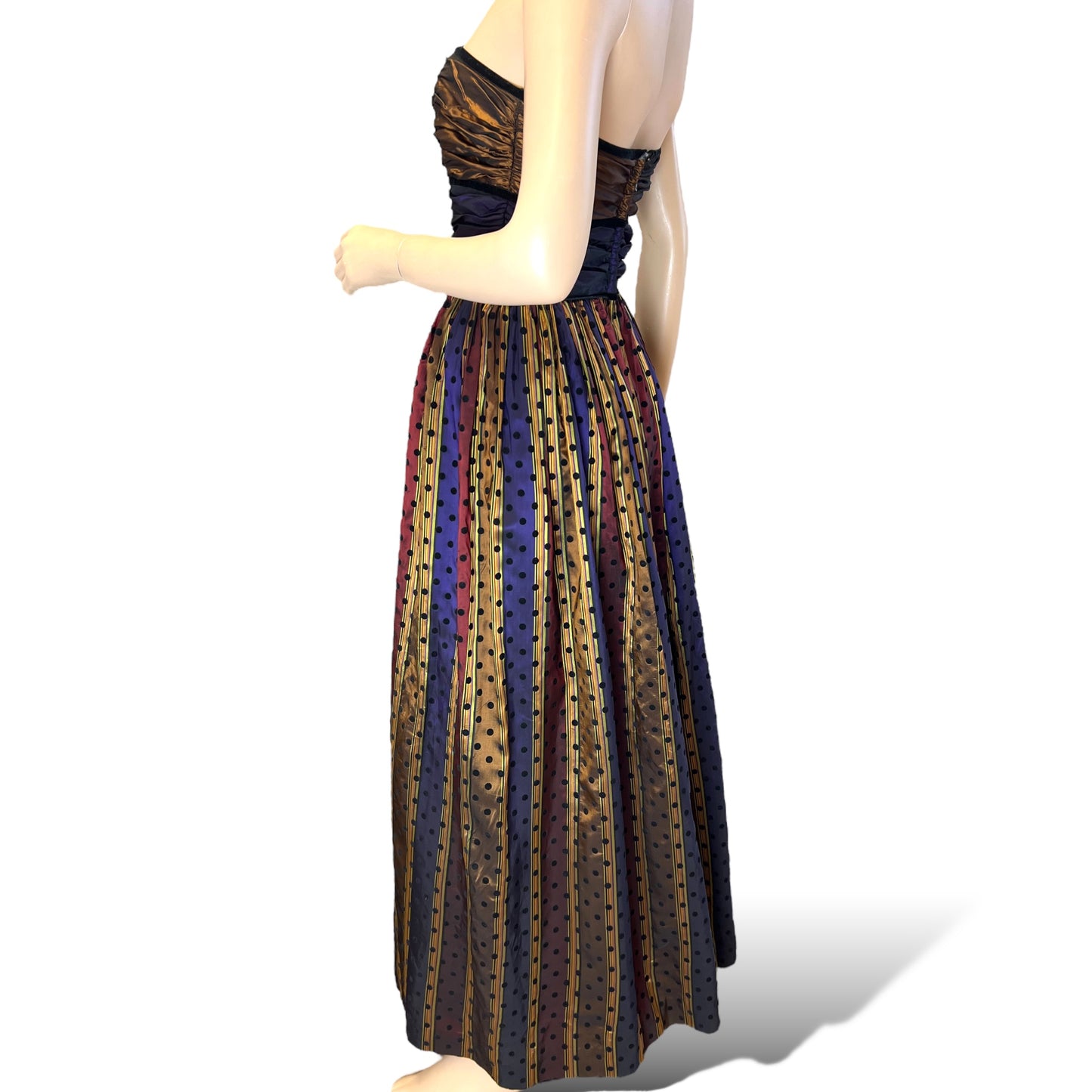 Jean Allen Taffeta Strapless Gown 1970s