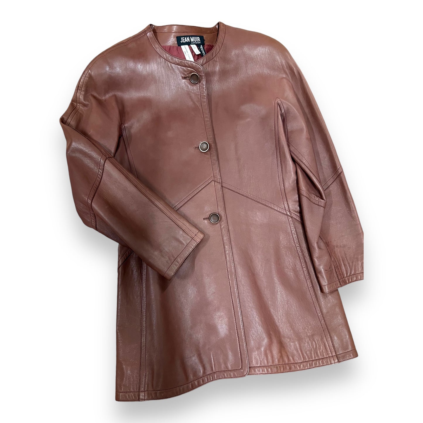 Jean Muir Chocolate Leather Jacket 1980s