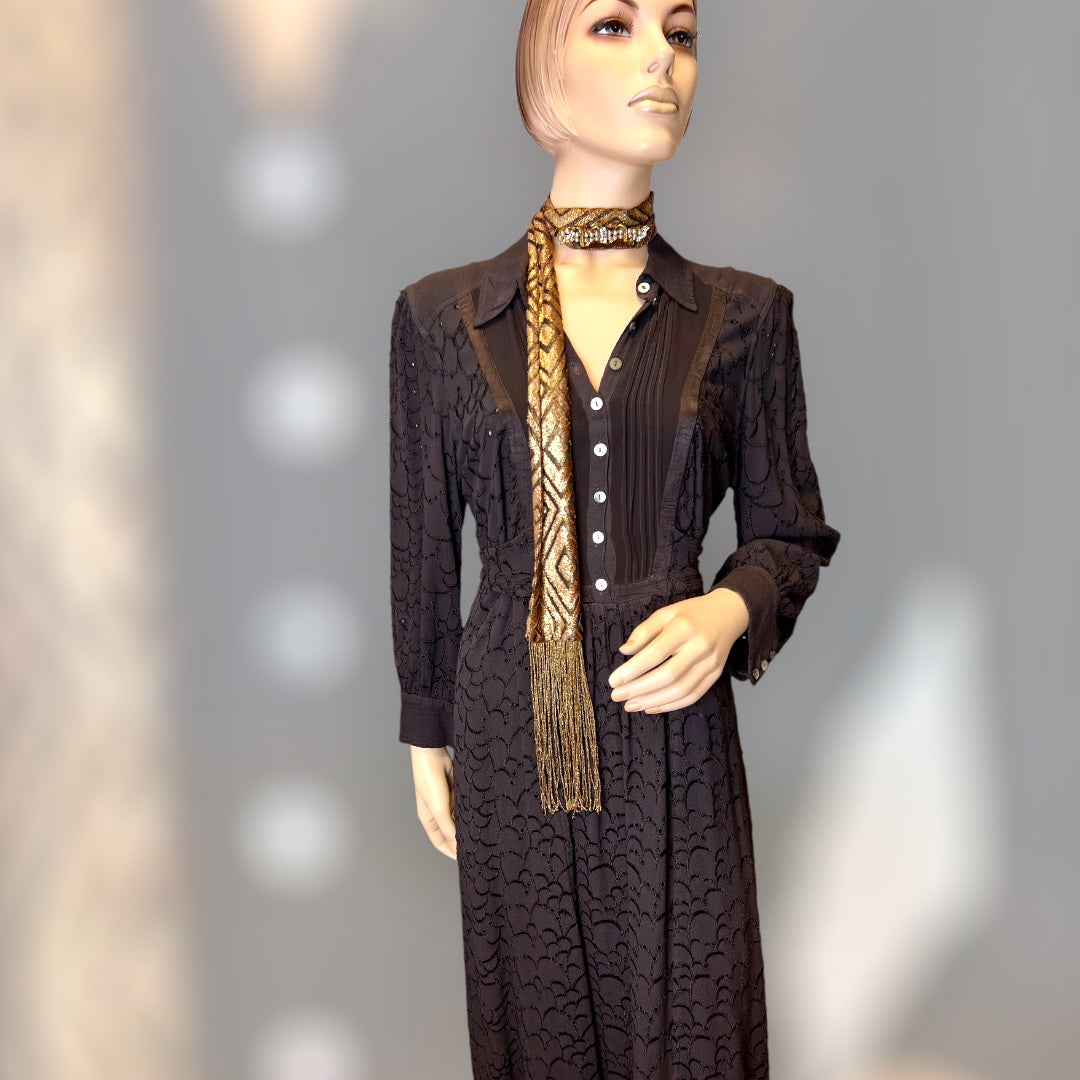 Ghost Chocolate Brown Dress 1990s