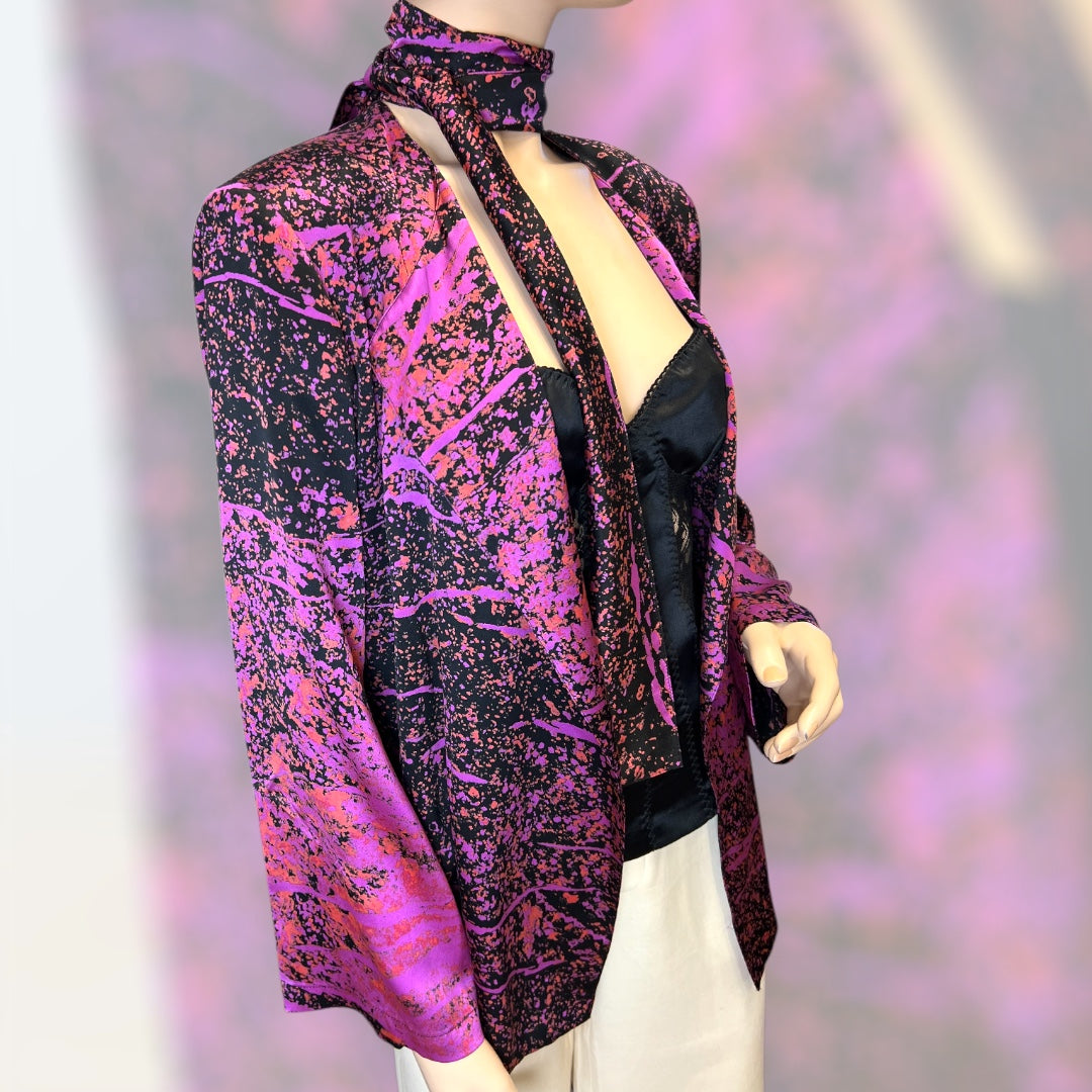 Jean Muir Splattered Silk Wrap 1980s