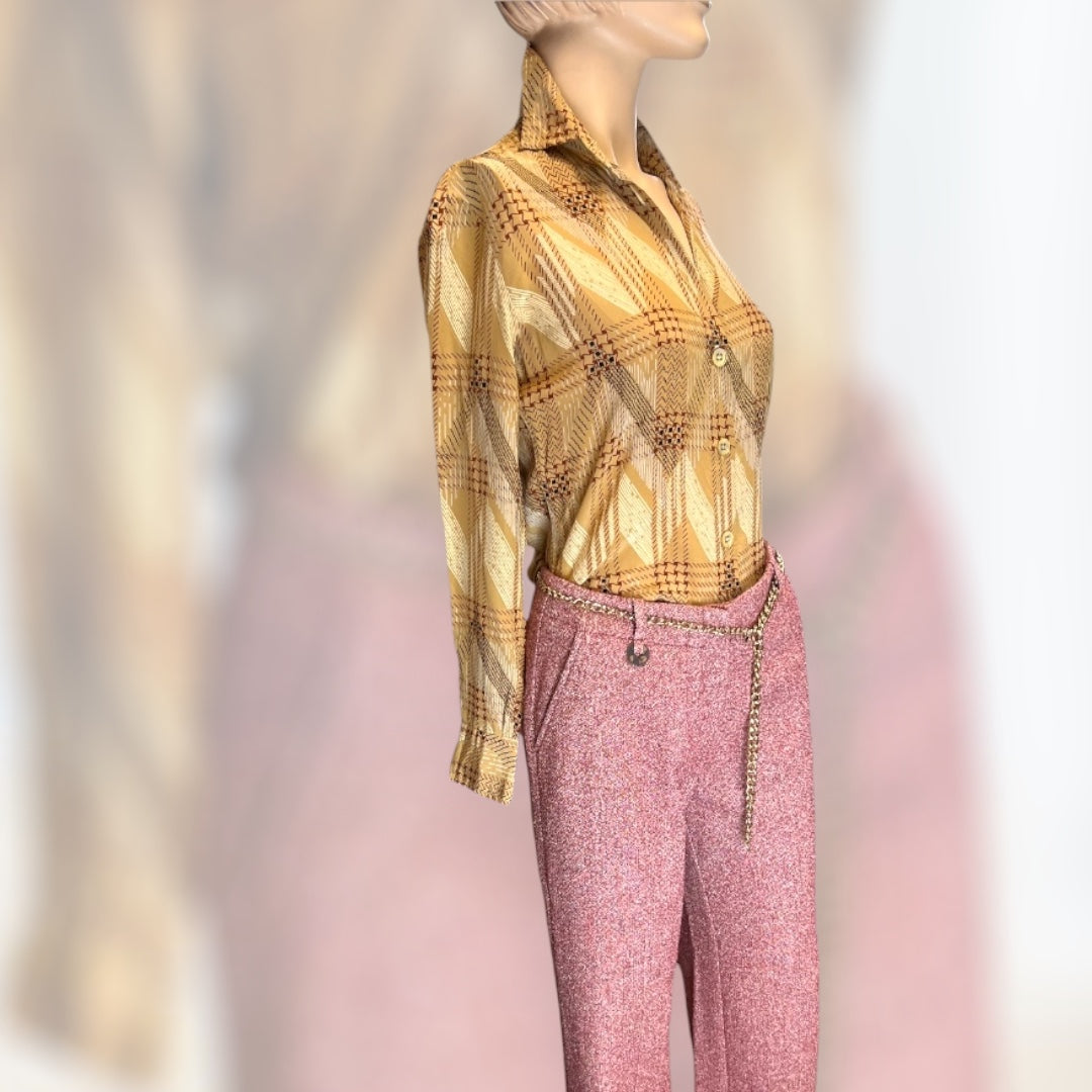 Kenzo Jungle Silk Blend Glitter Tweed Trousers