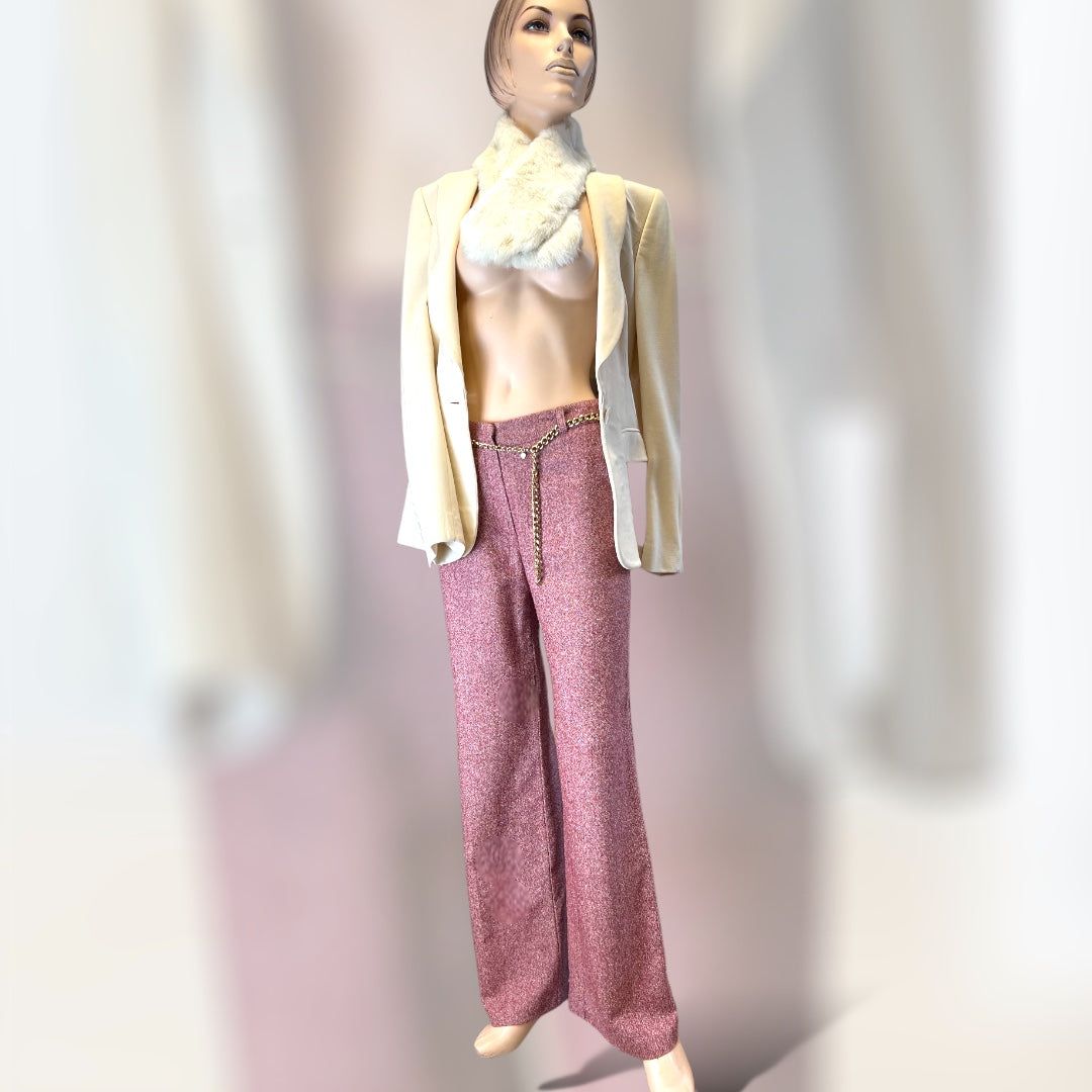 Kenzo Jungle Silk Blend Glitter Tweed Trousers
