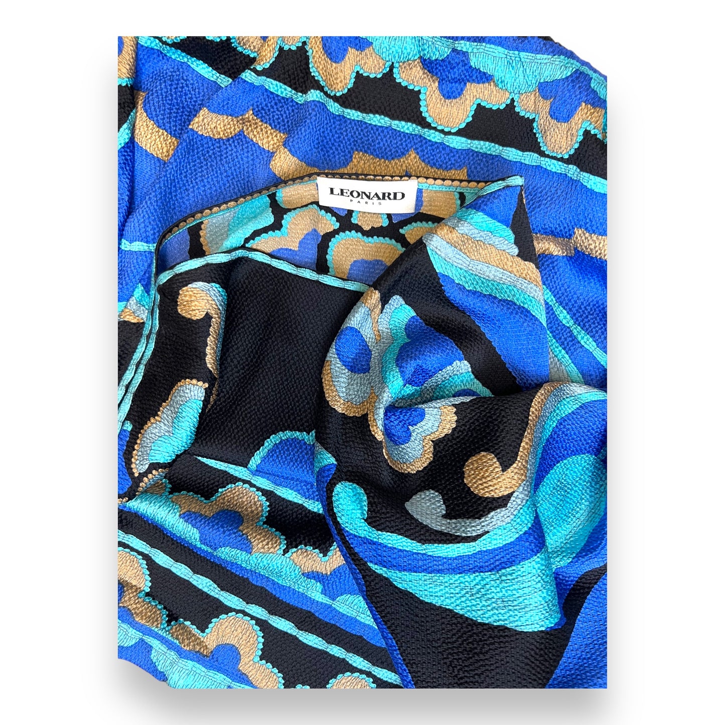 Leonard Paris Art Deco Style Silk Dress 2000s