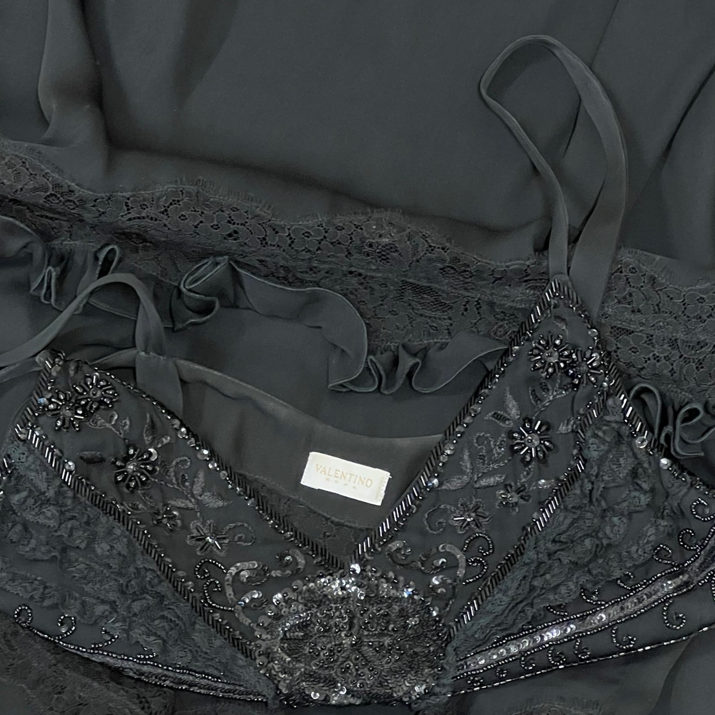 Valentino Silk and Lace Cocktail Dress 1990s