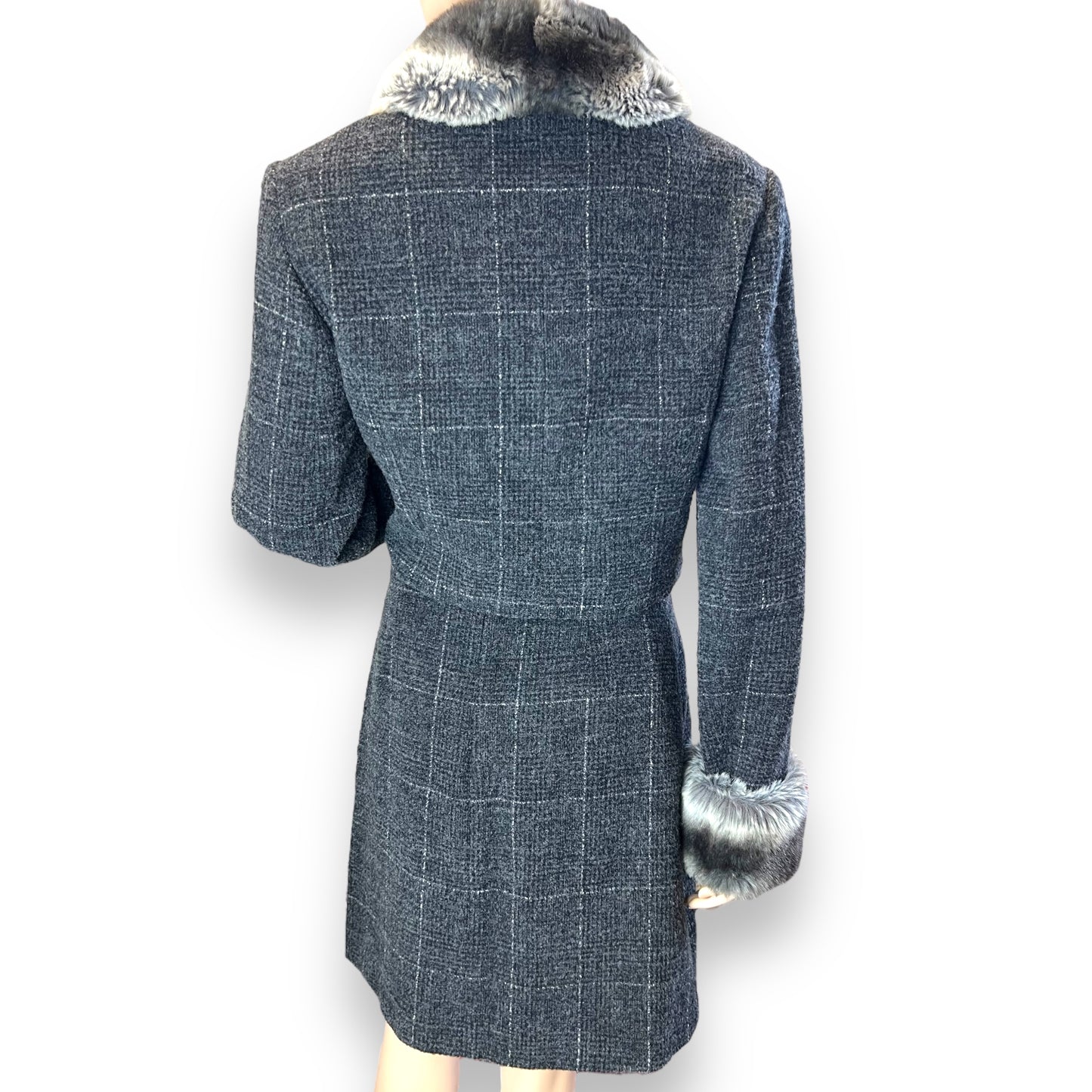 SportMax Fur Trimmed Wool Suit 1990s