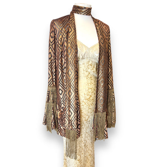 Anna Sui Copper Fringed Wrap 1990s