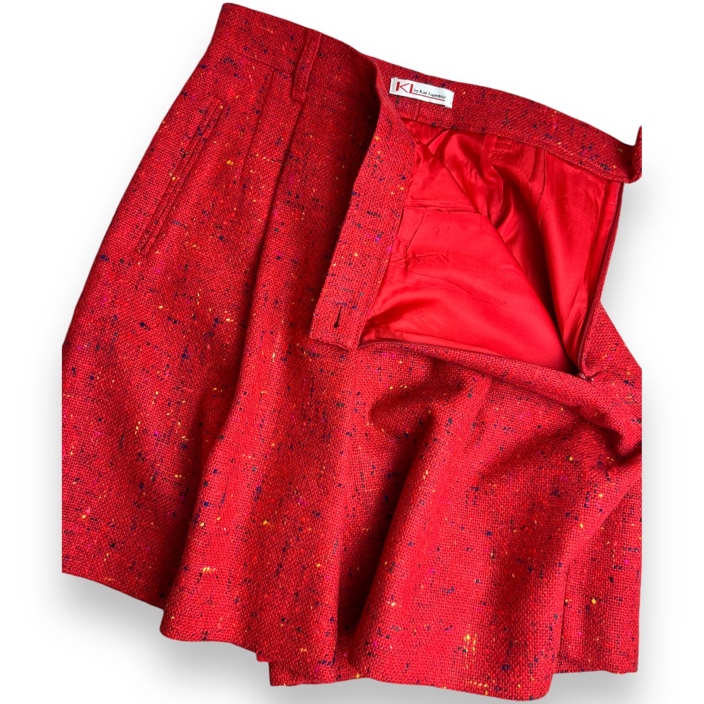 Karl Lagerfeld Red Tweed Shorts 2000s