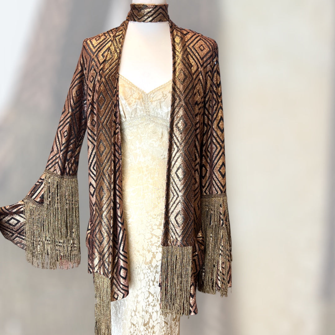 Anna Sui Copper Fringed Wrap 1990s