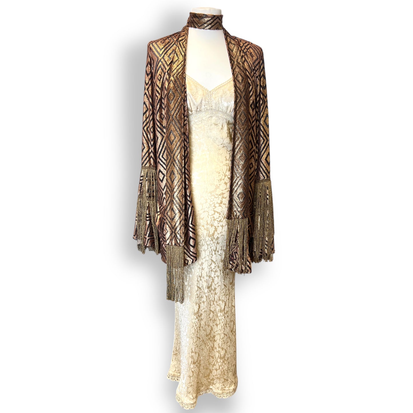 Anna Sui Copper Fringed Wrap 1990s