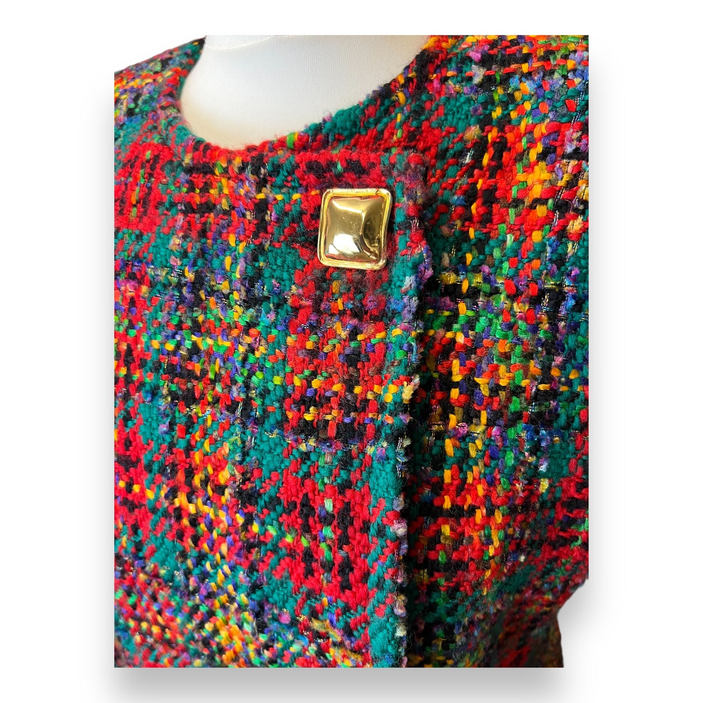Jaeger Coloured Tweed Cropped Jacket 1980s