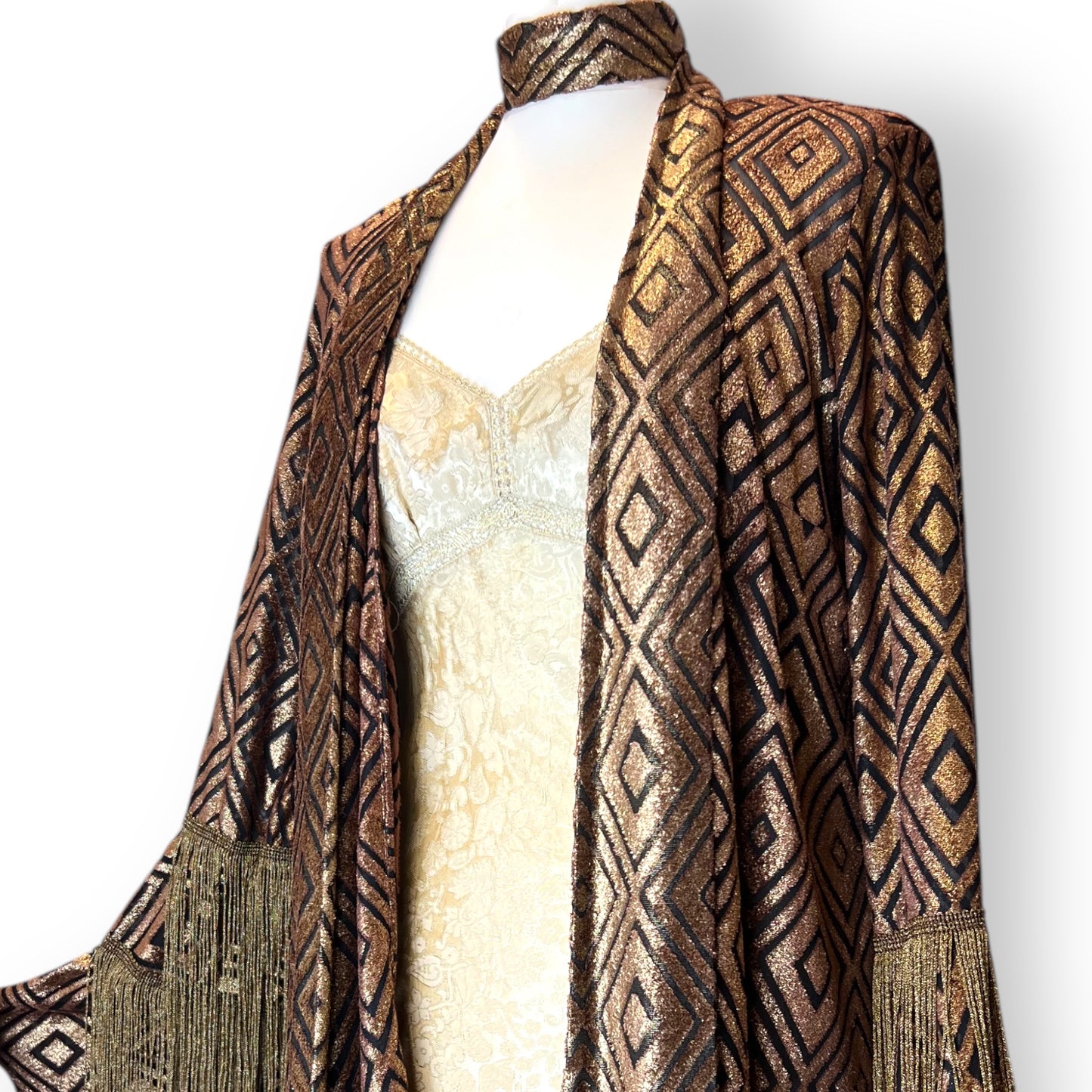 Anna Sui Copper Fringed Wrap 1990s