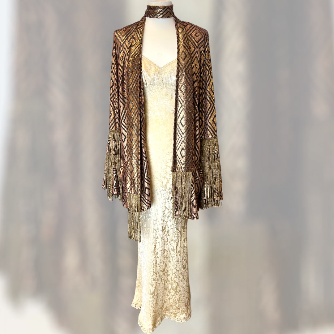 Anna Sui Copper Fringed Wrap 1990s