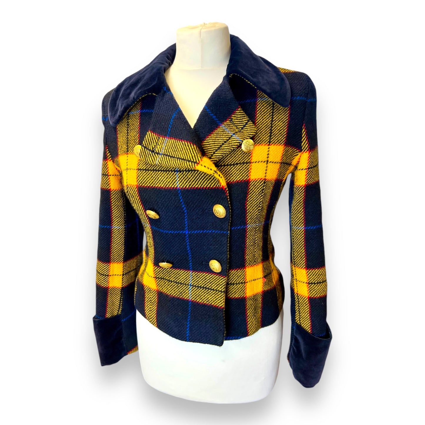 Mondi Tartan & Velvet Jacket 1990s
