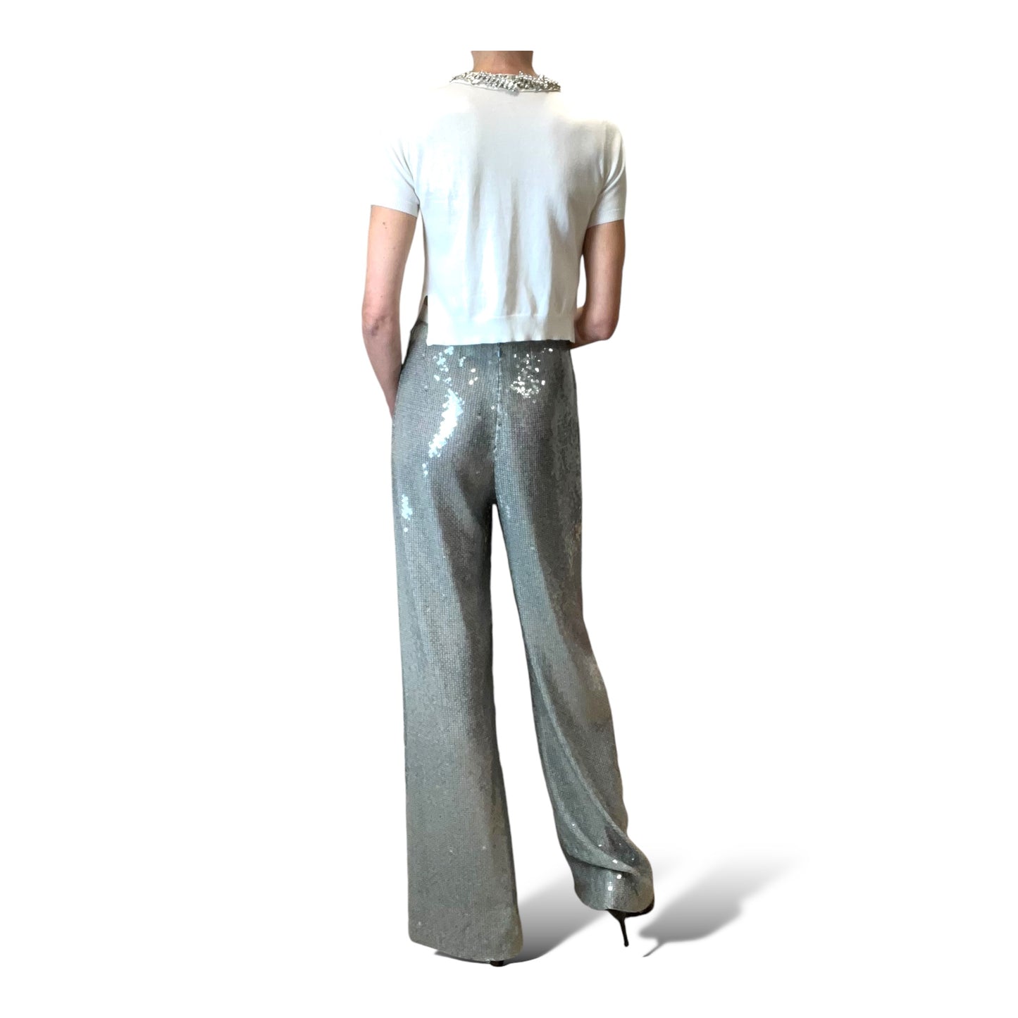 Hardy Amies Sequin Palazzo Trousers 80s