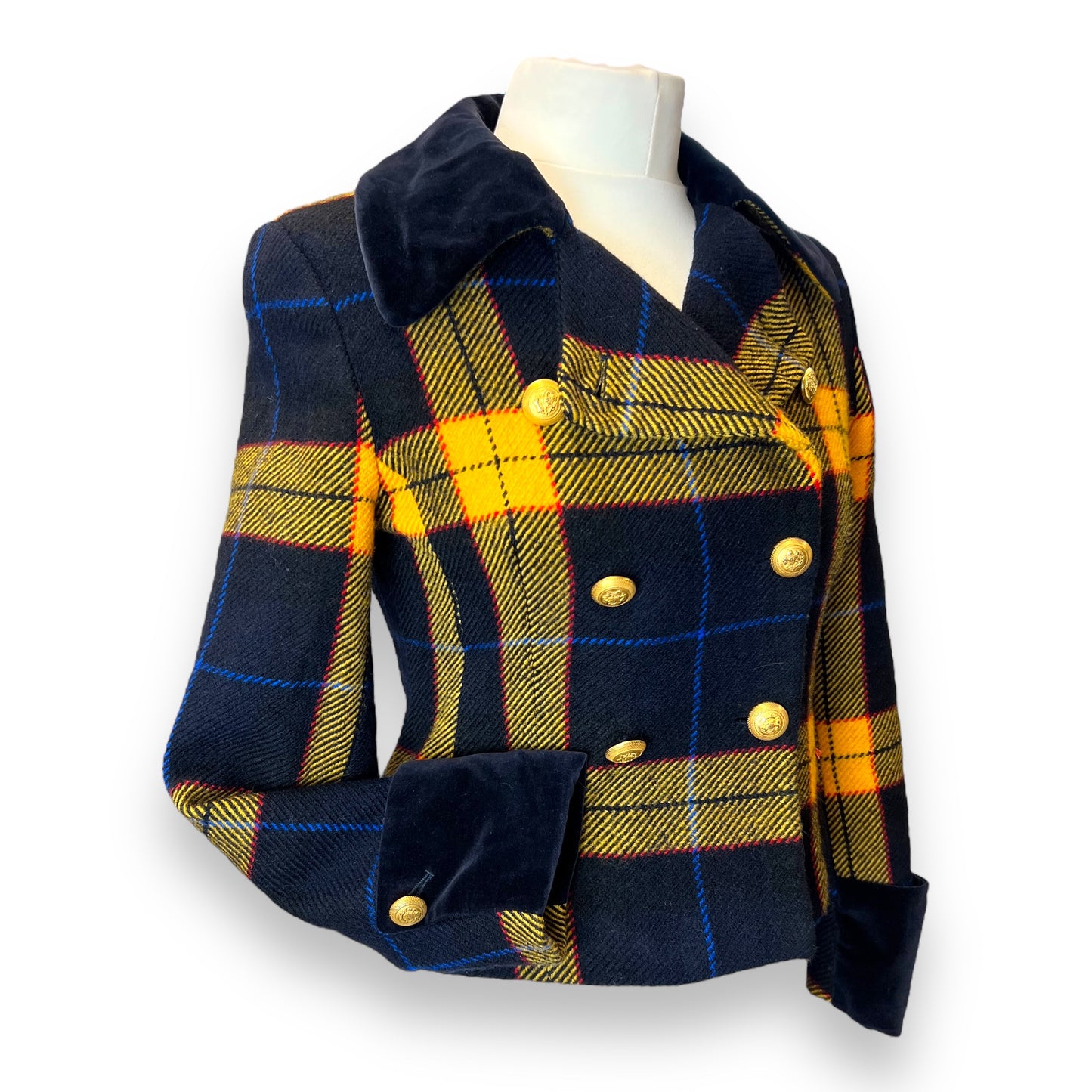 Mondi Tartan & Velvet Jacket 1990s