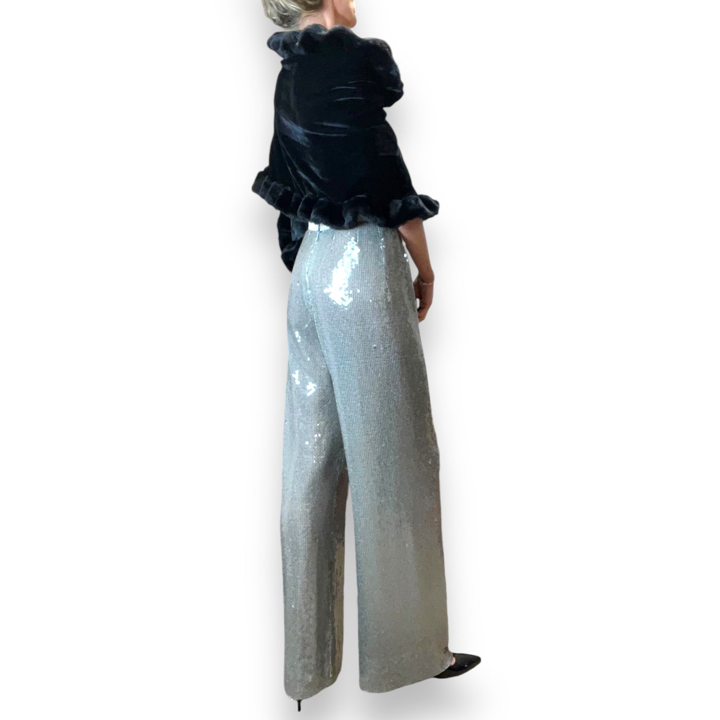 Hardy Amies Sequin Palazzo Trousers 80s