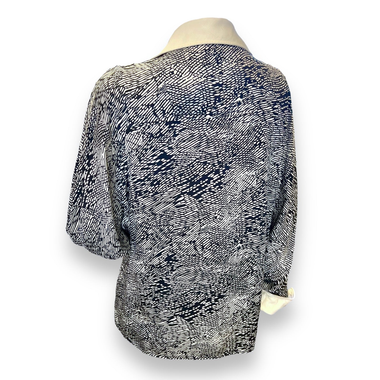 Valentino Boutique Black / Ivory Silk Shirt 1970s