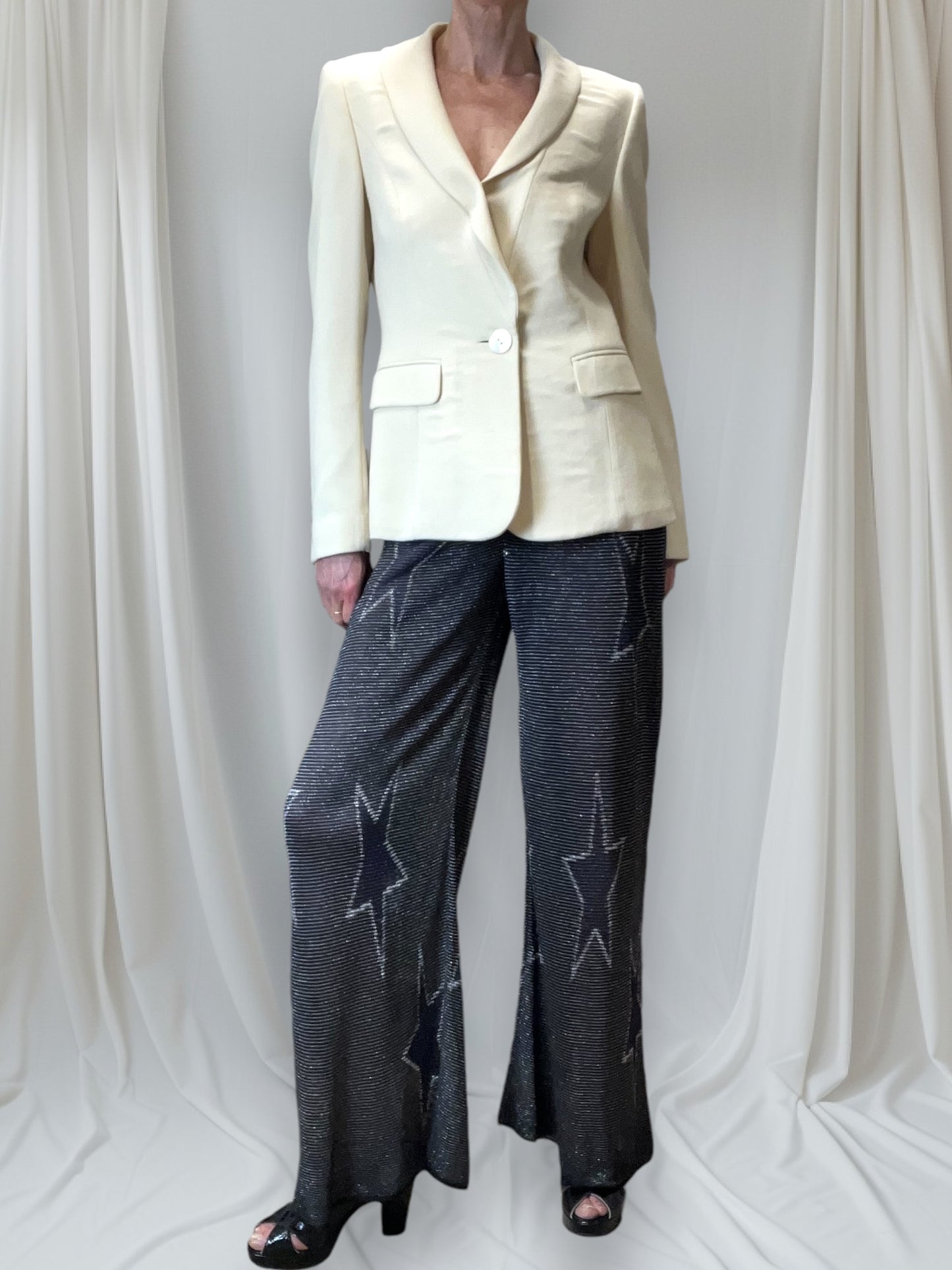 Iceberg Semi-sheer Glitter Trousers 80s