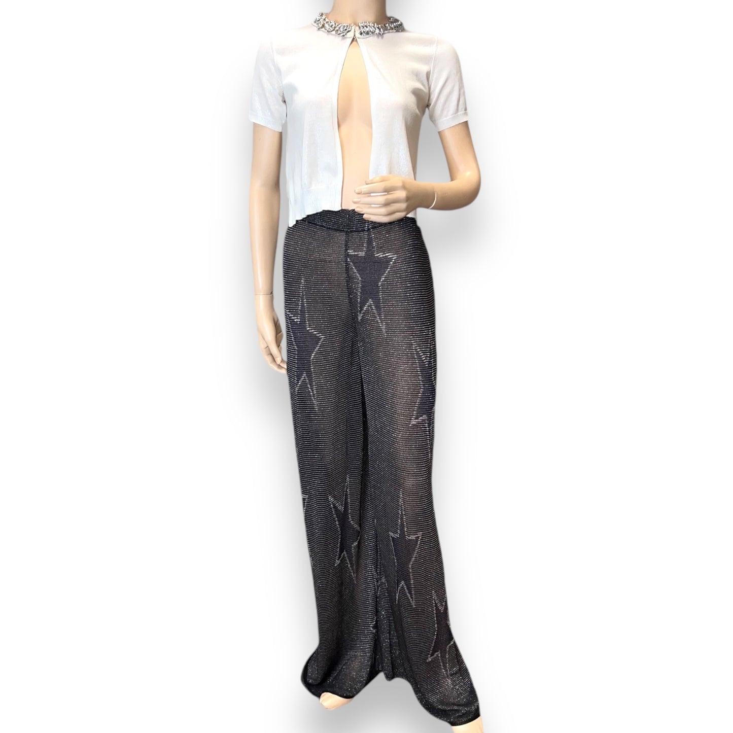 Iceberg Semi-sheer Glitter Trousers 80s