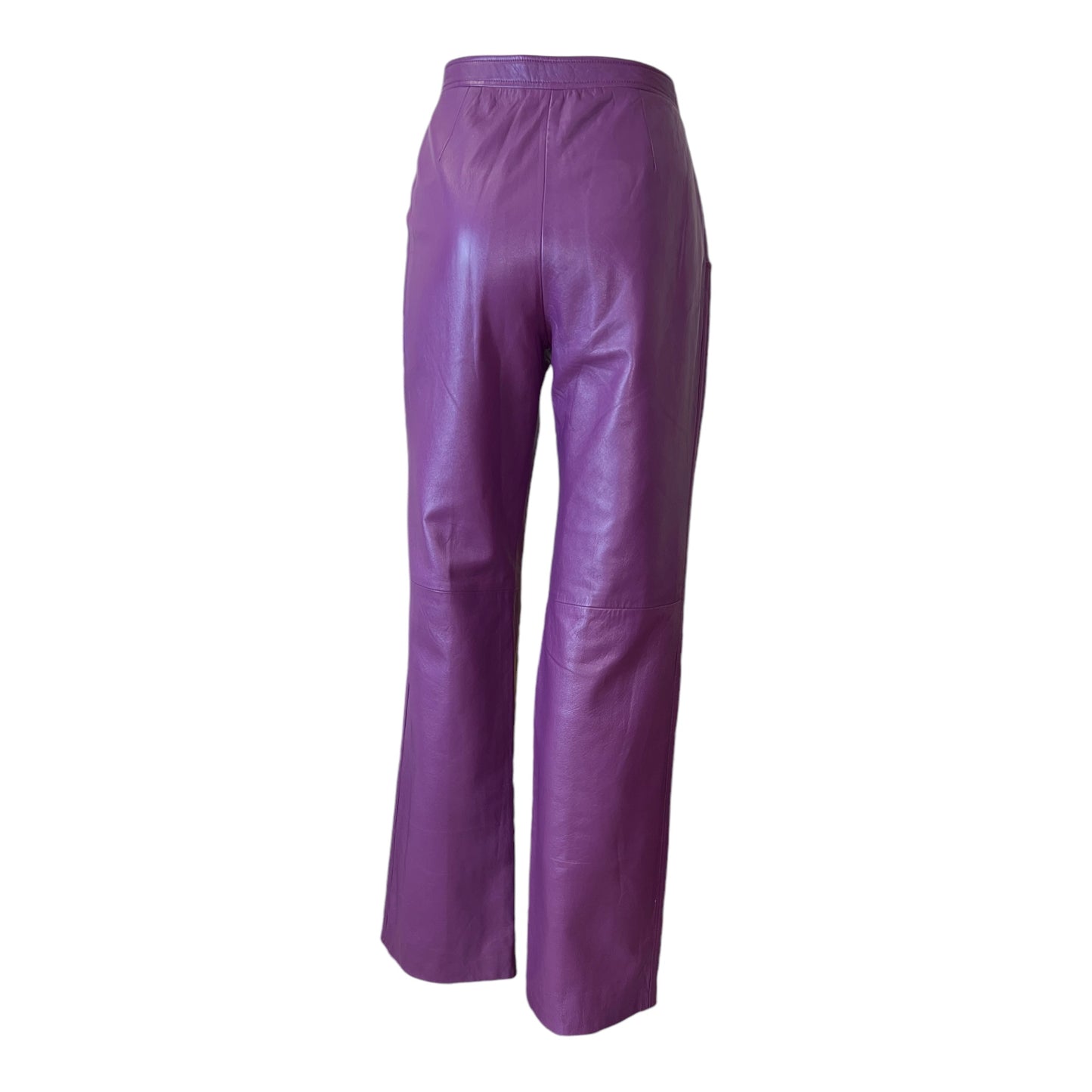 Versus Versace Mauve Leather Trousers 1990s rear view