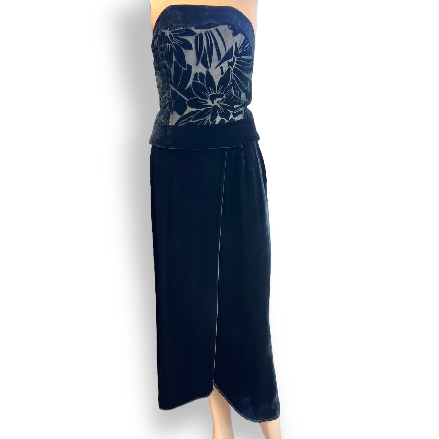 Janice Wainwright Black Velvet Skirt 1980s