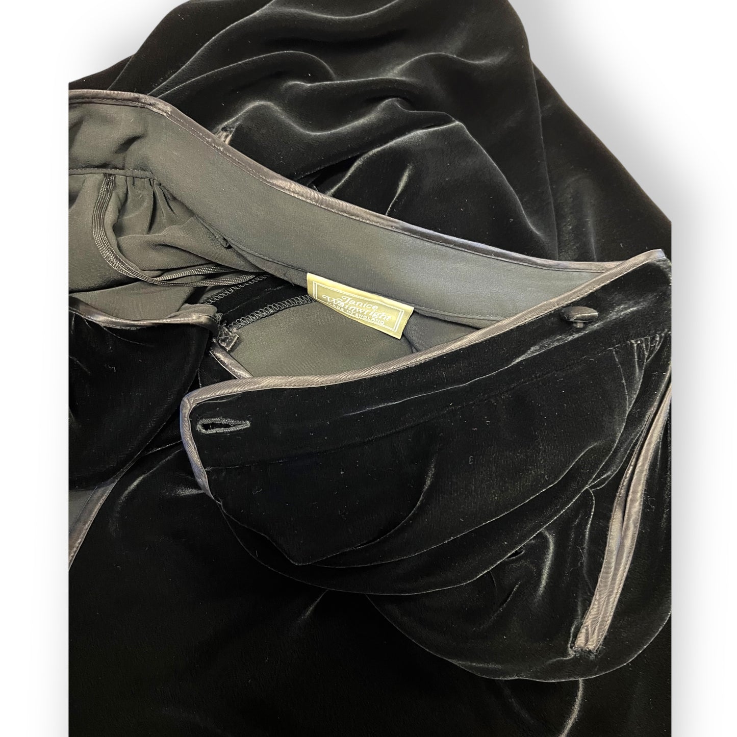 Janice Wainwright Black Velvet Skirt 1980s