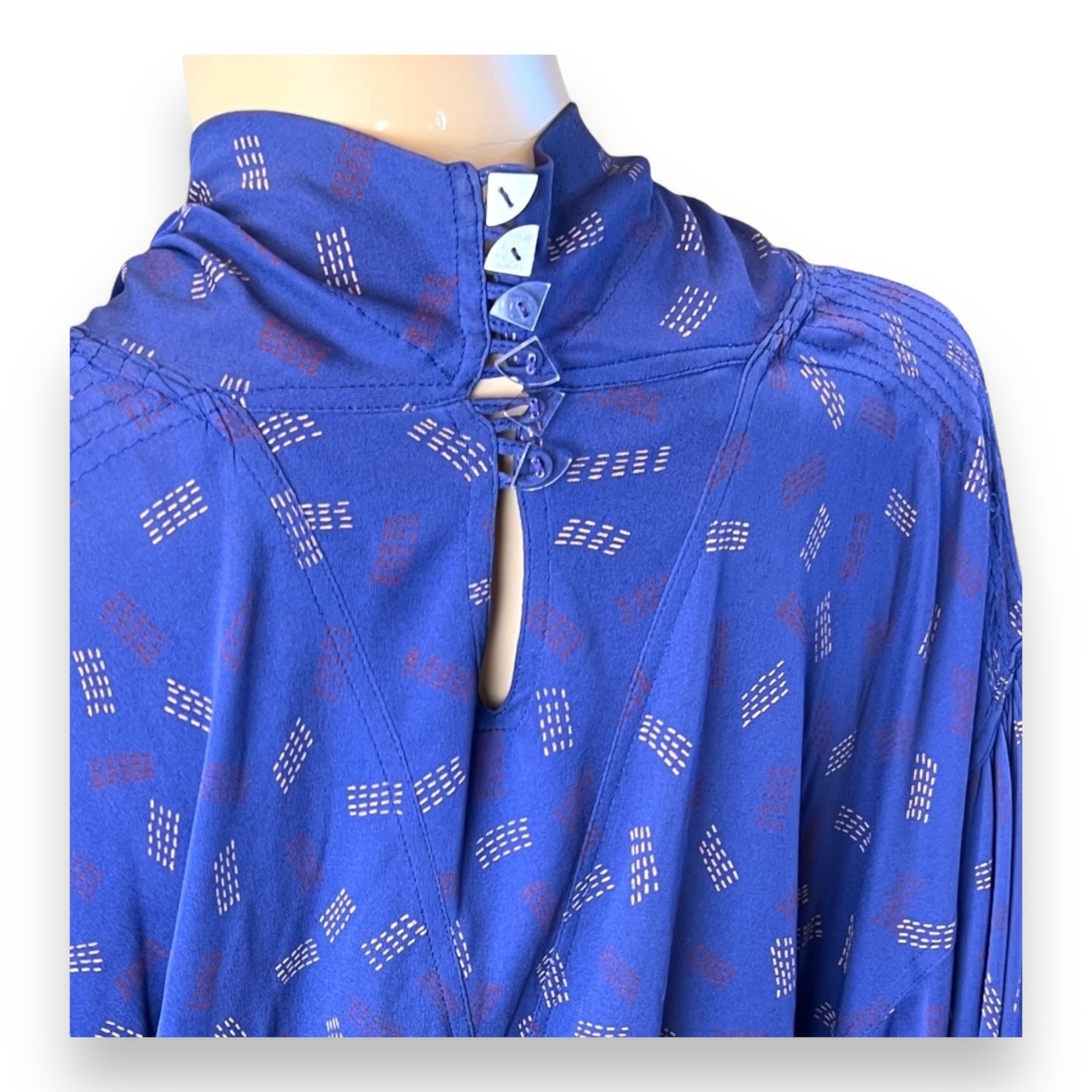 Jean Muir Batwing Dress 1980s detail