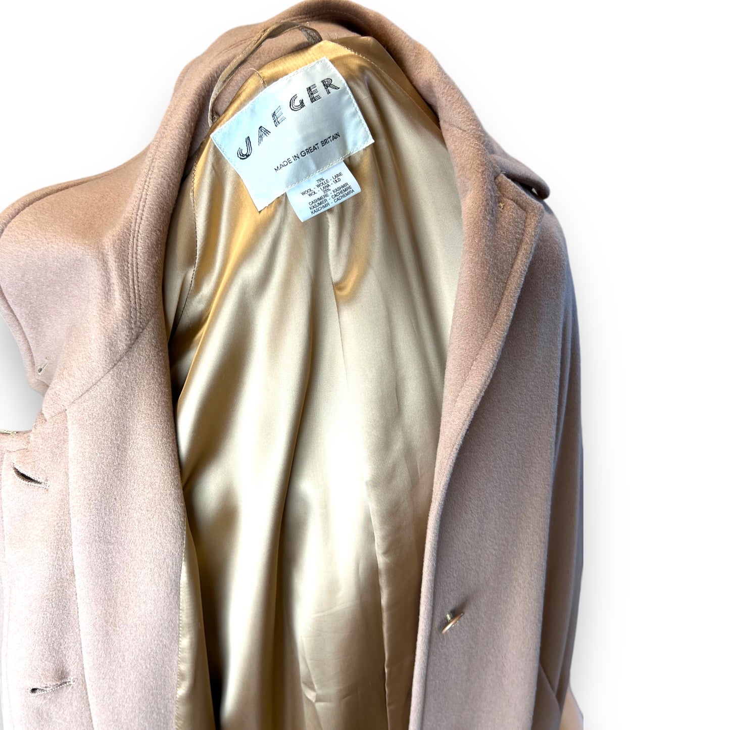 Jaeger Cashmere Camel Overcoat 90s