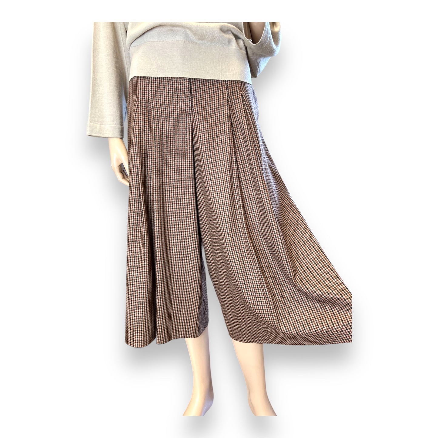 Checked Wool Culottes