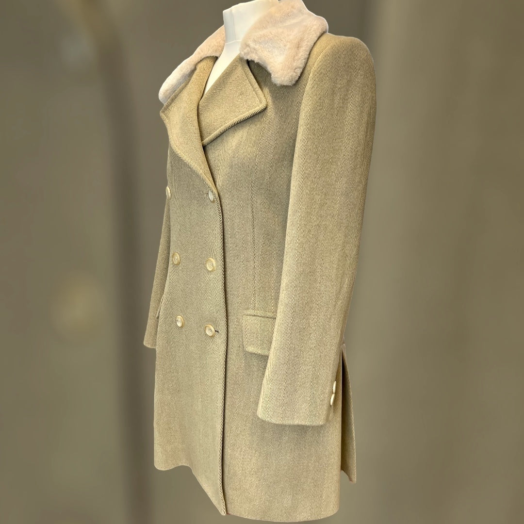 Nicole Farhi Herringbone Tweed Coat 1990s side view