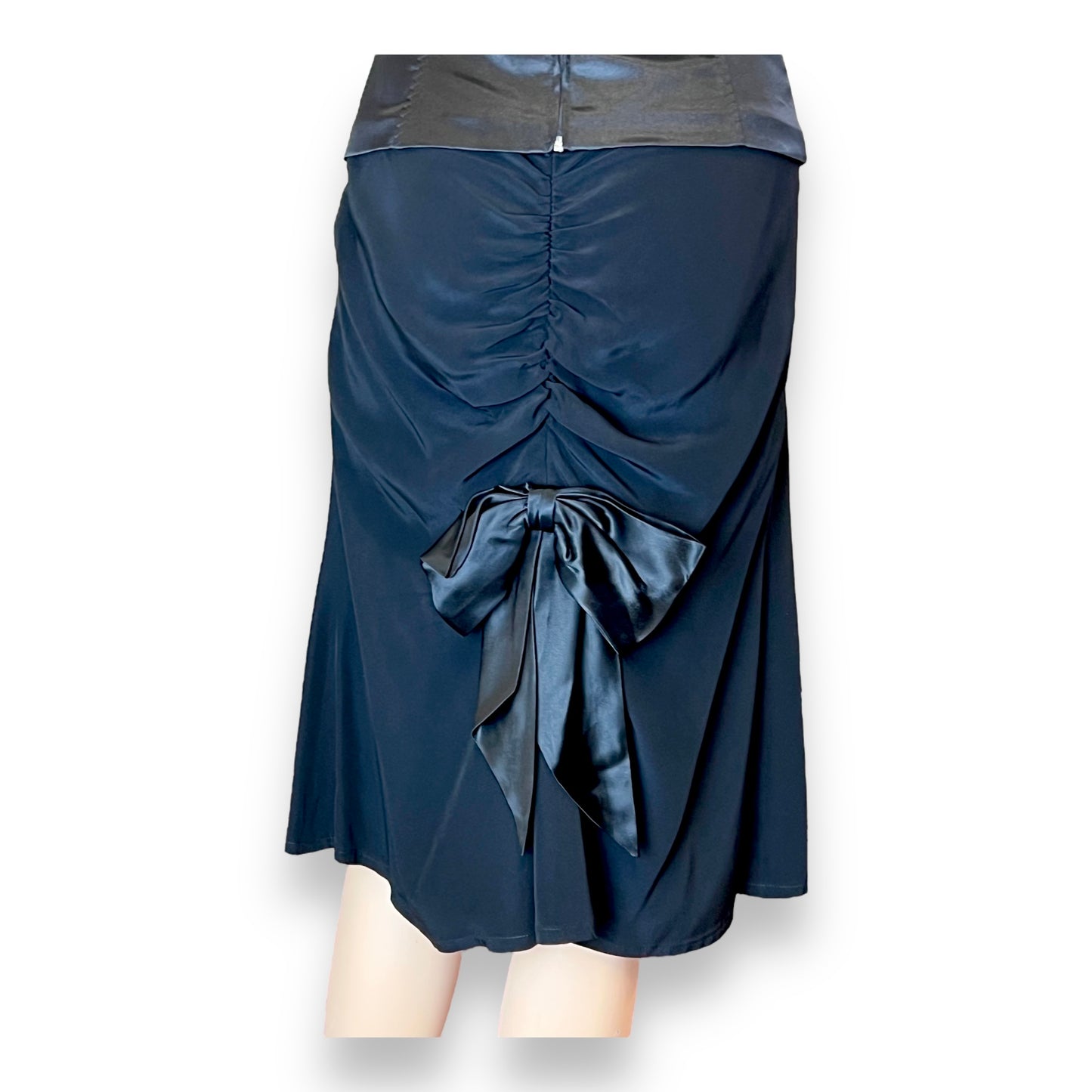 Christian Lacroix Satin Bustle Skirt 1980s rear bow detail