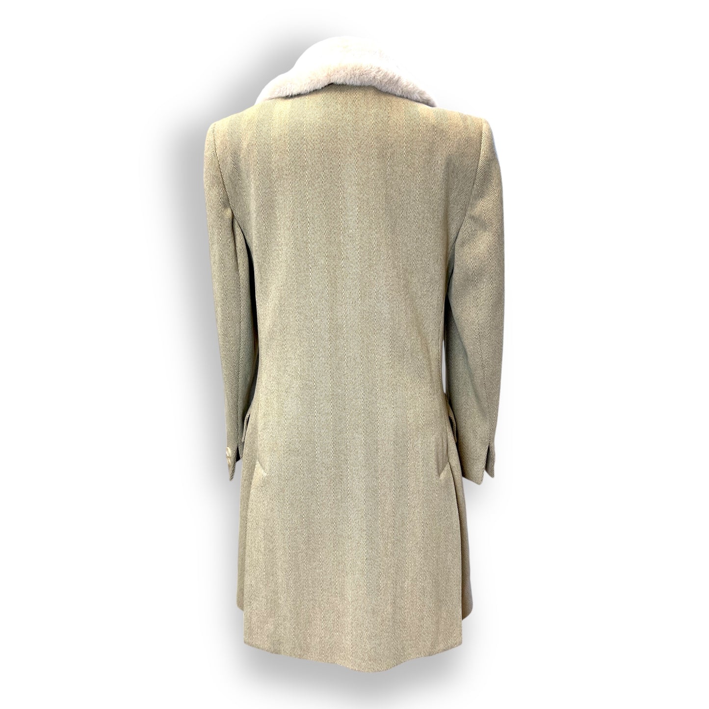 Nicole Farhi Herringbone Tweed Coat 1990s rear view