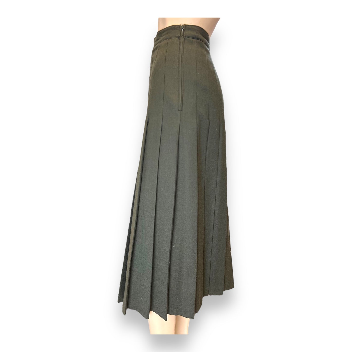 Betty Barclay Green Pleated Wool Skirt 1980s