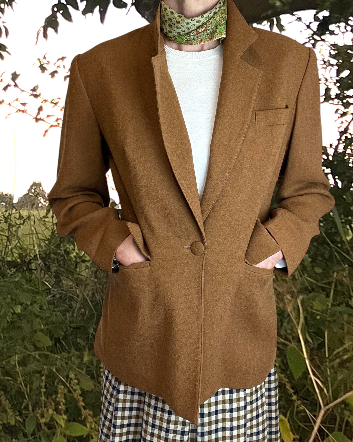 Cacharel Caramel Pure Wool Blazer 1980s