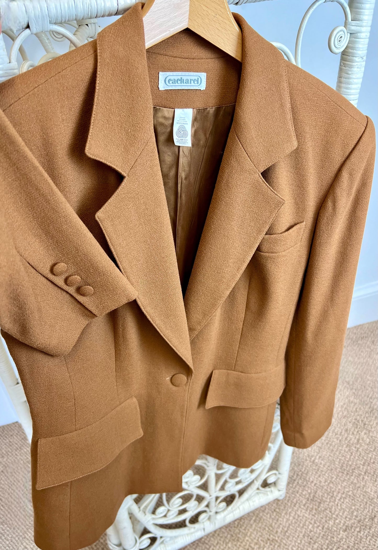 Cacharel Caramel Pure Wool Blazer 1980s
