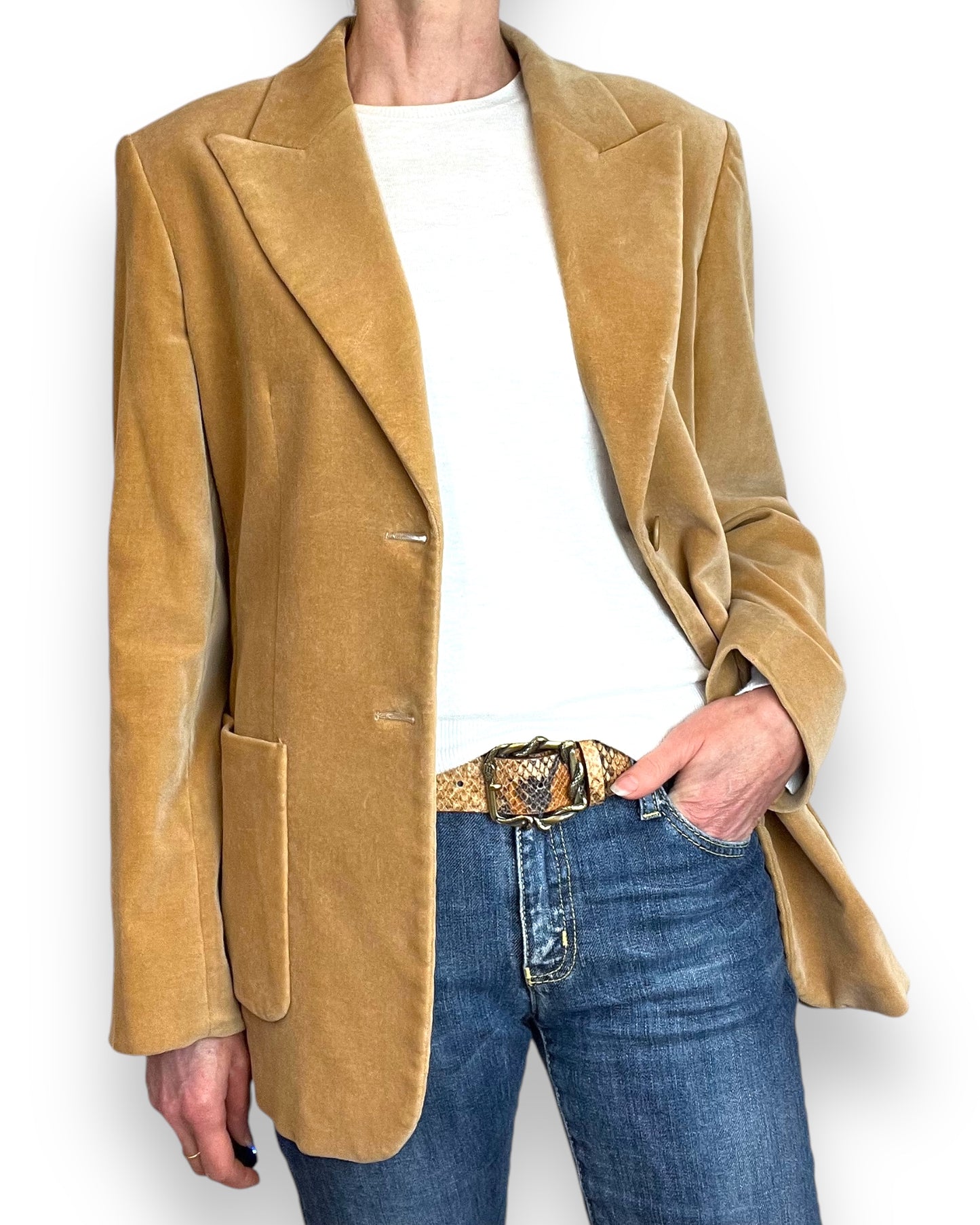 Max Mara Golden Velvet Blazer 1990s