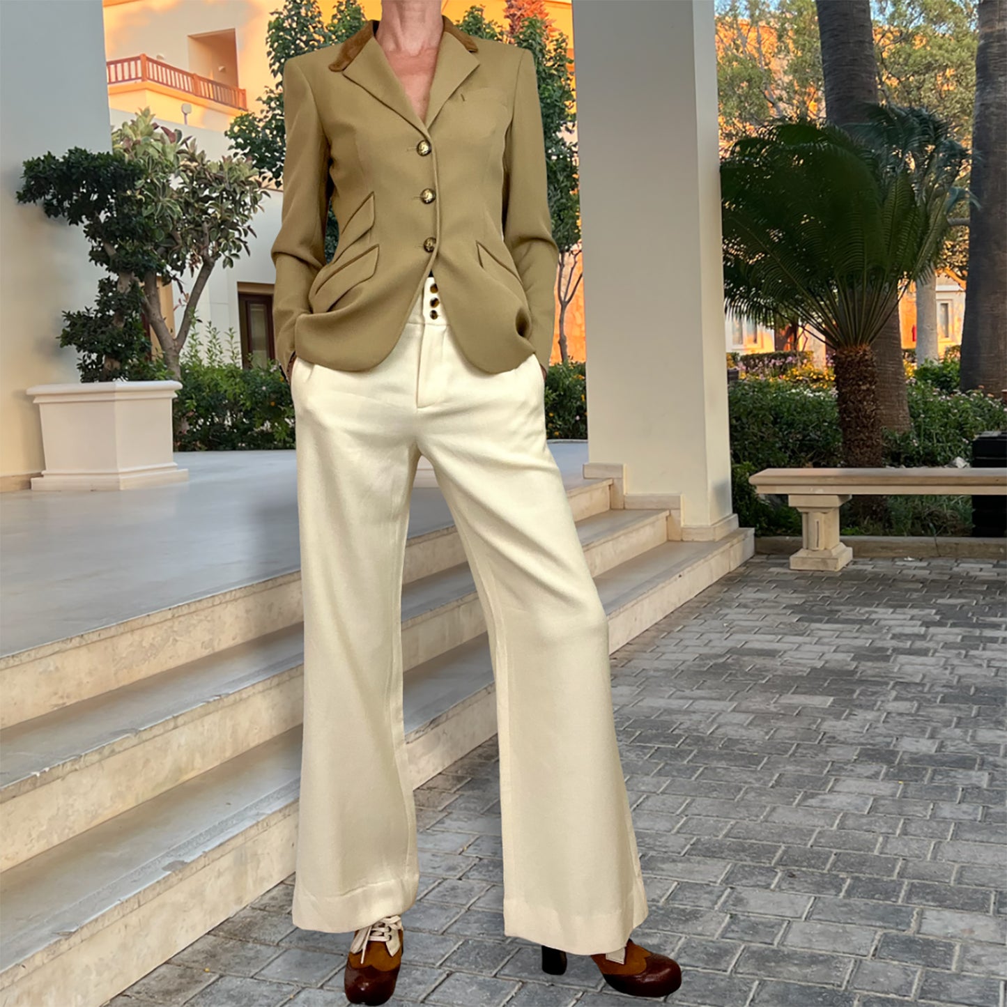 Ralph Lauren 90's Purple Collection wide leg trousers with jacket