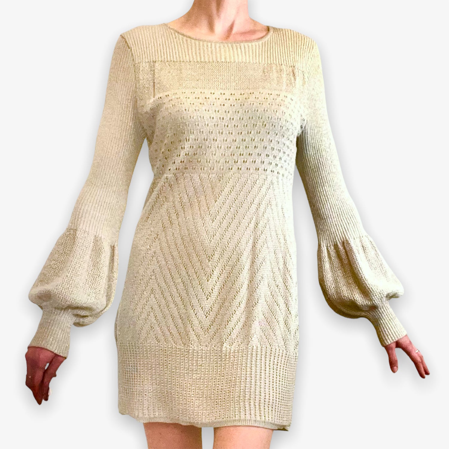 Ghost Silvery Knit Dress 2000s Copia Vintage Ghost Silvery Knit Dress 2000s Copia Vintage
