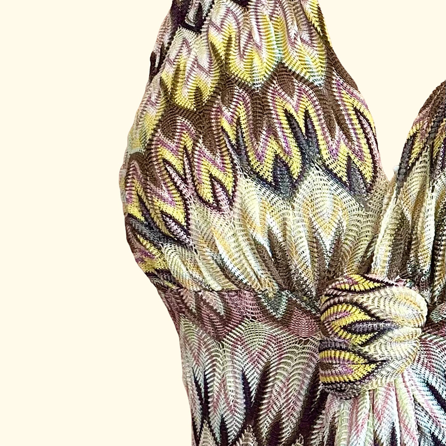Missoni plunge neck dress close up
