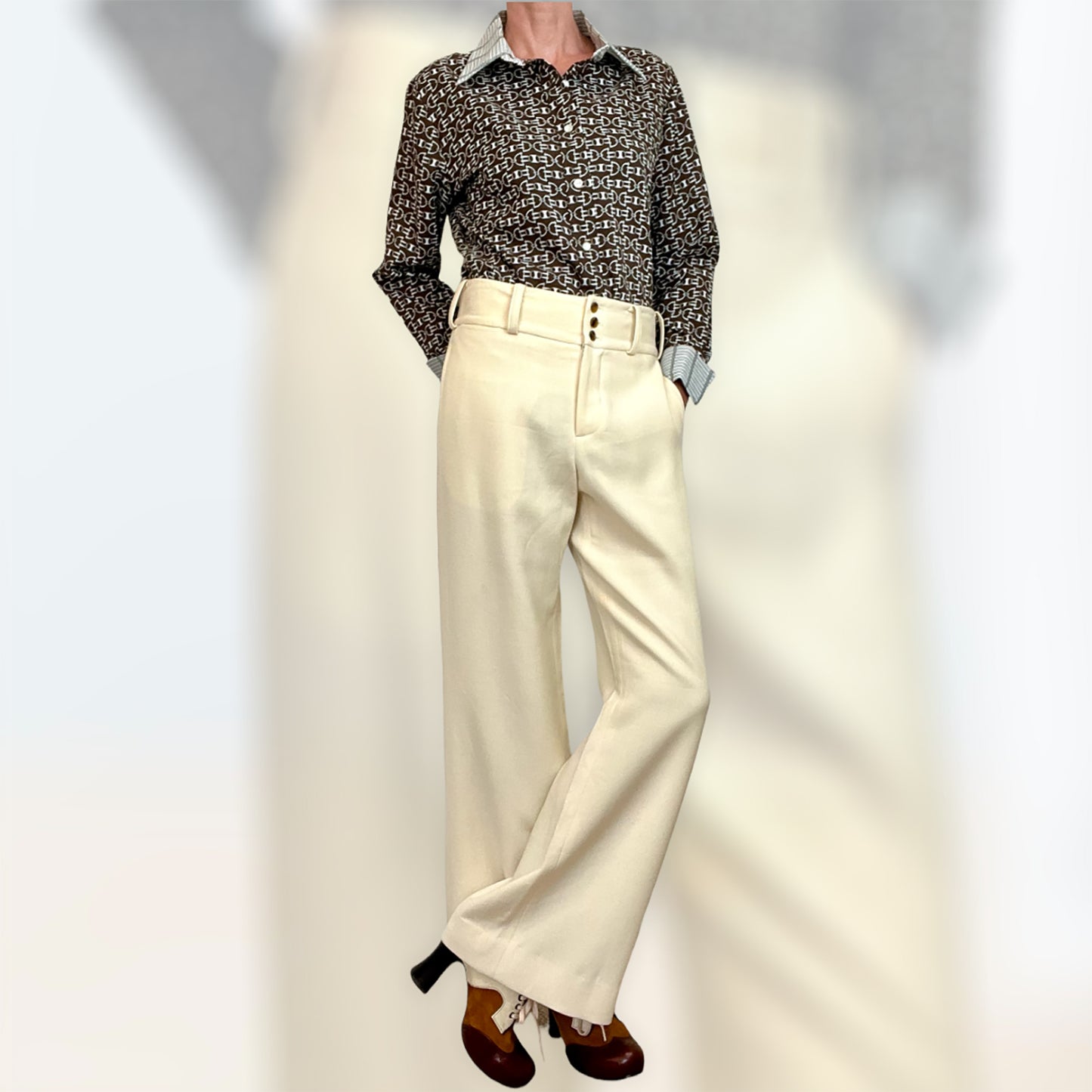 Ralph Lauren 90's Purple Collection wide leg trousers front