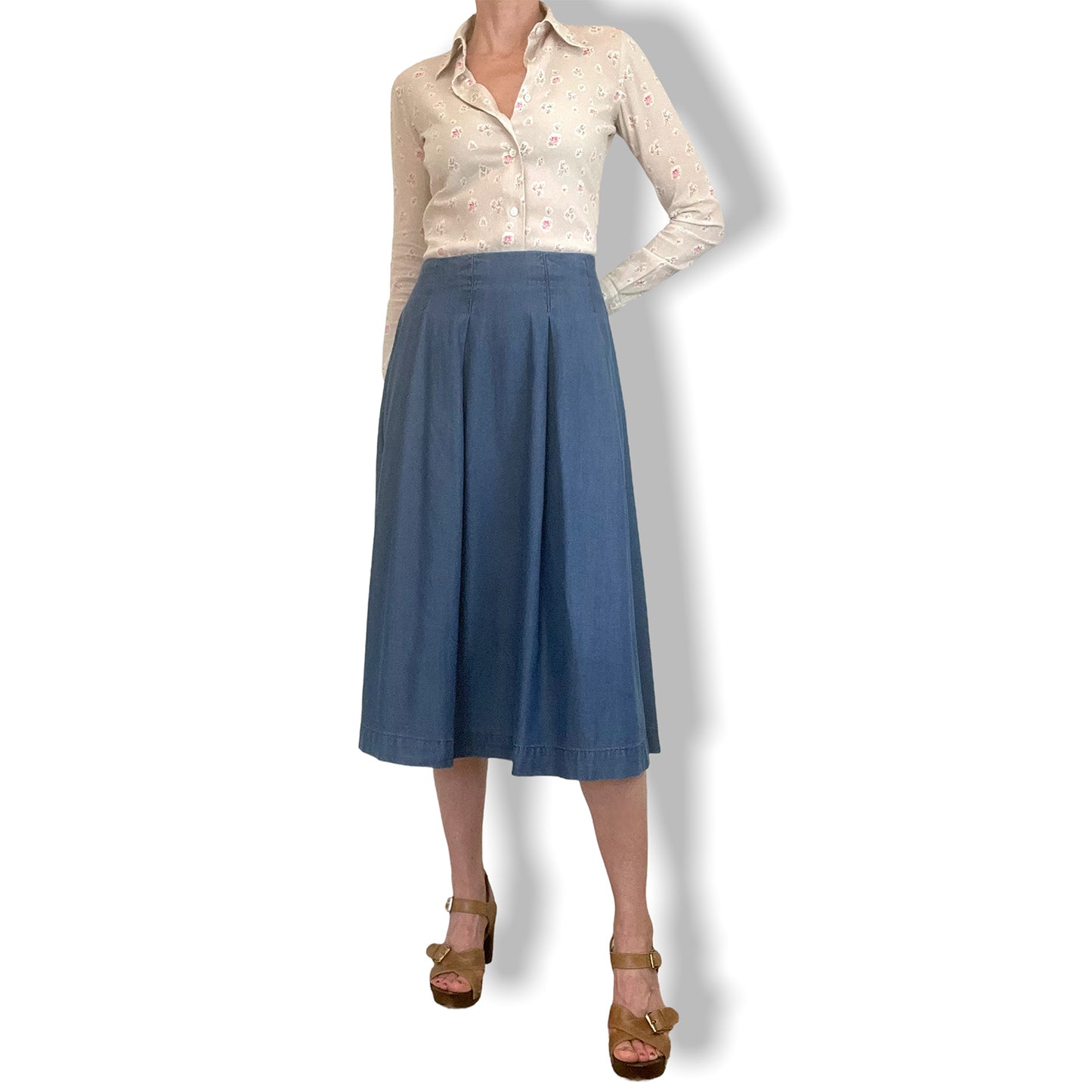 Stefanel full skirt in denim
