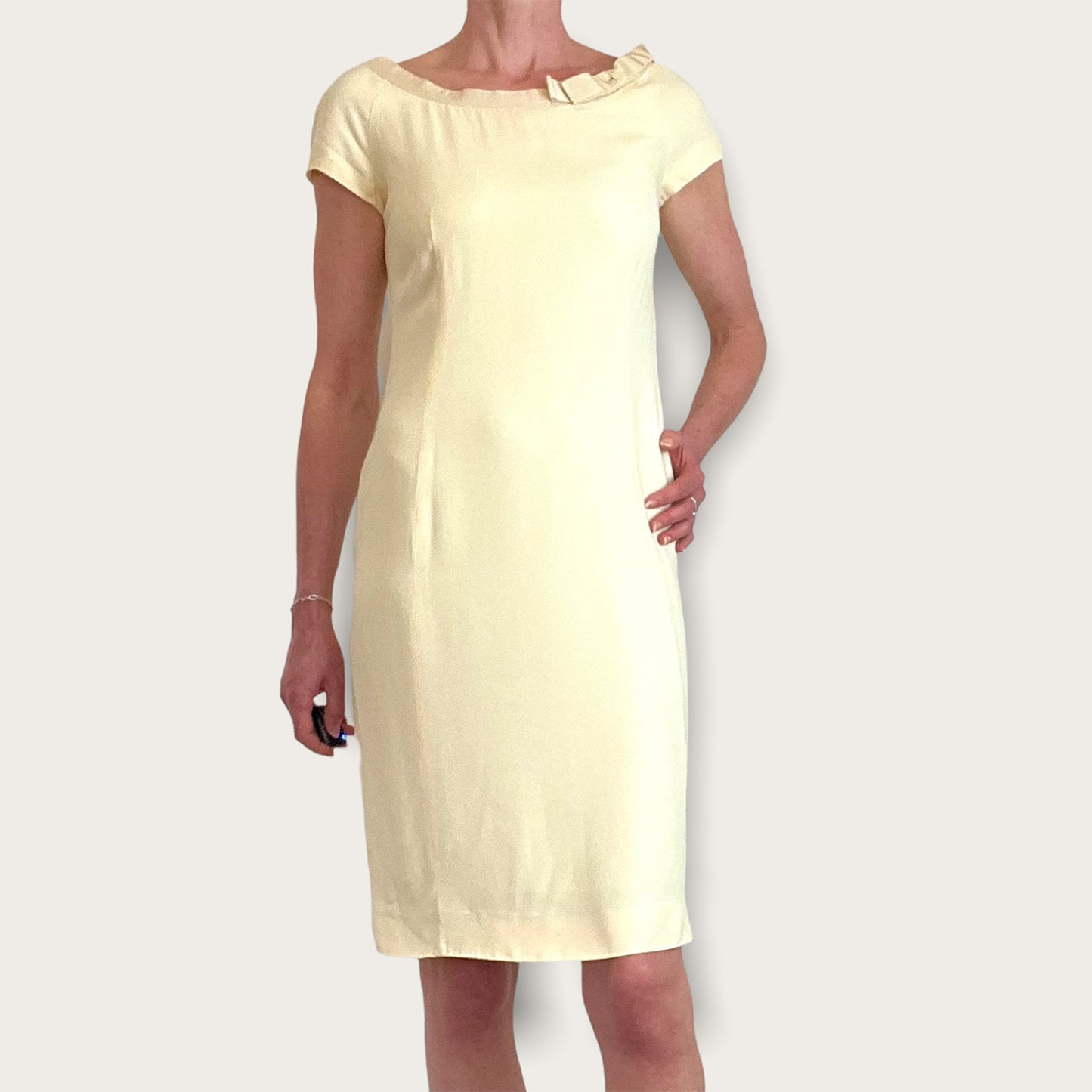 Moschino 90's buttermilk shift dress front close