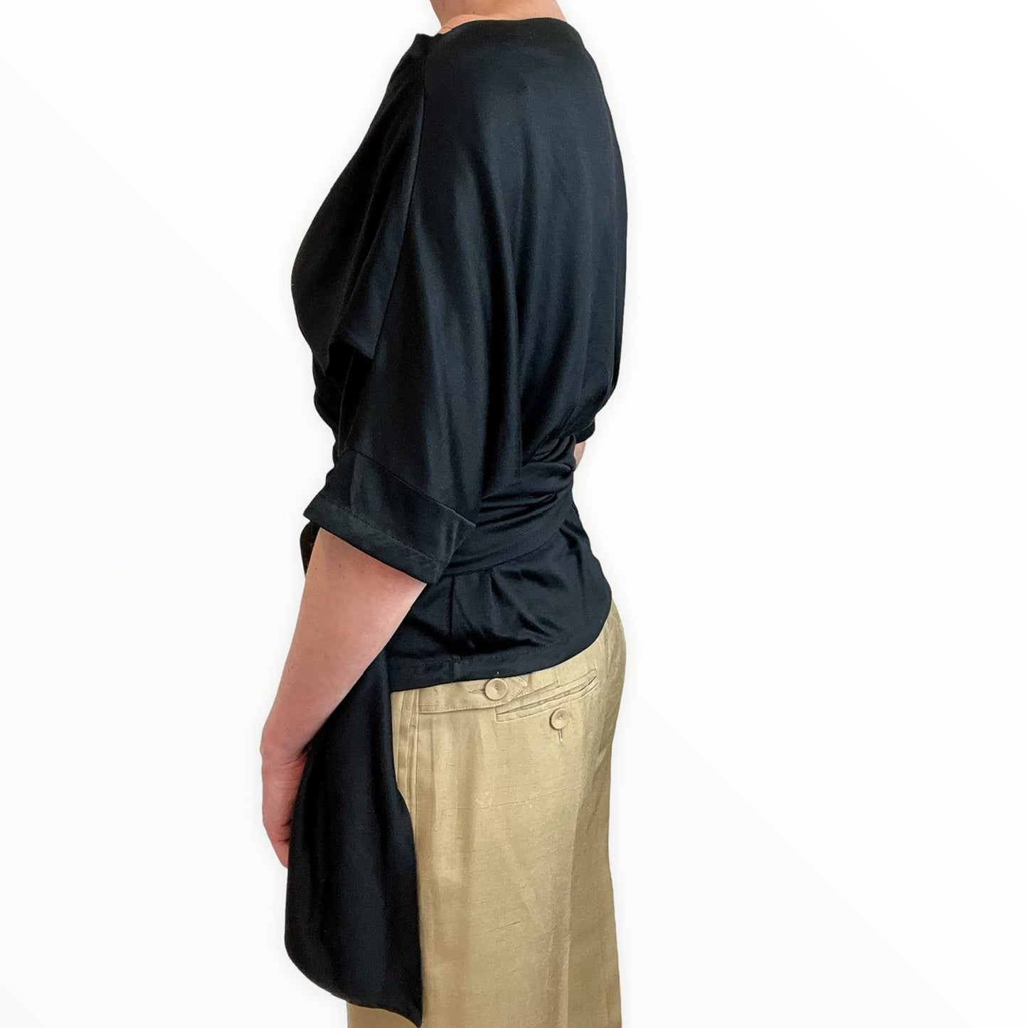 Yves Saint Laurent Rive Gauche silk wrap top side view