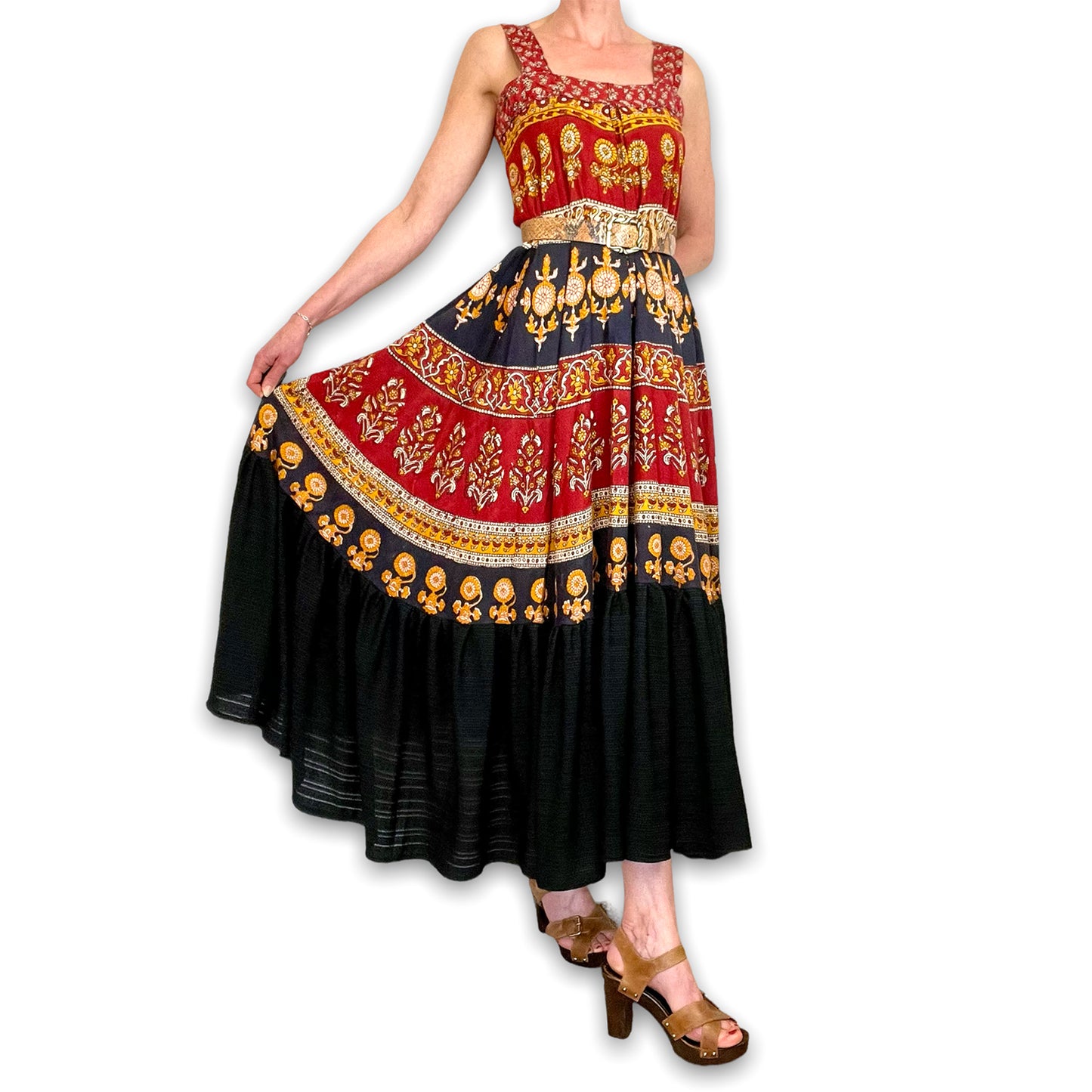 Tallula 70's Indian block-print dress