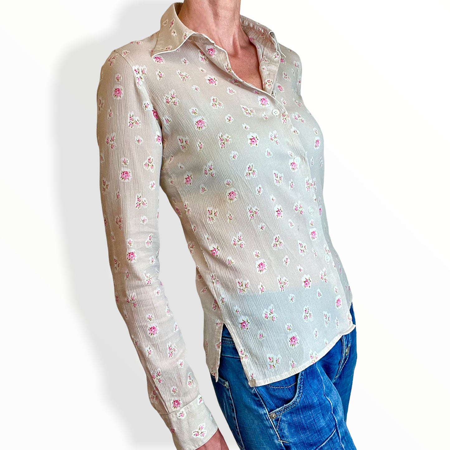 Agnes B fitted cheesecloth shirt