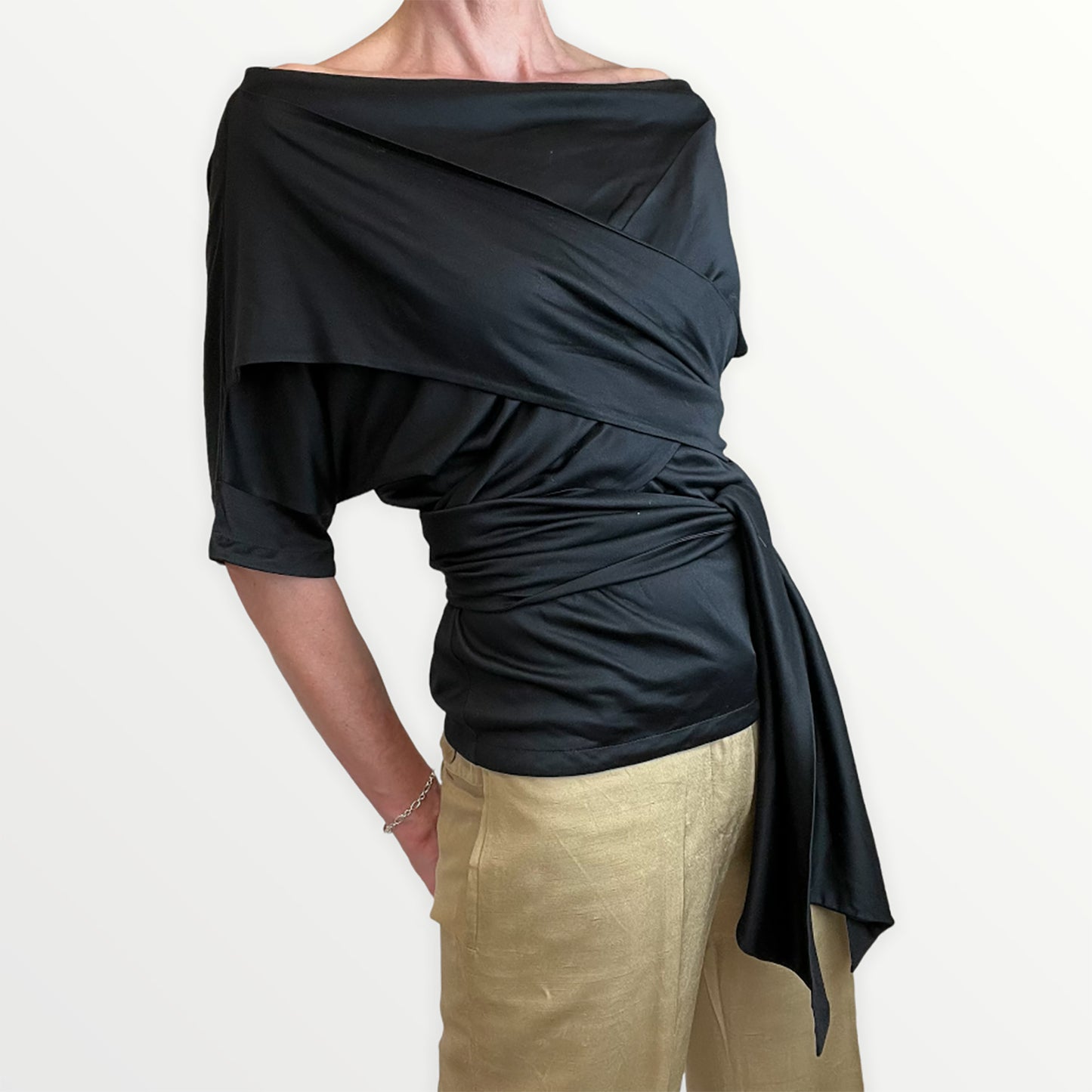 Yves Saint Laurent Rive Gauche silk wrap top