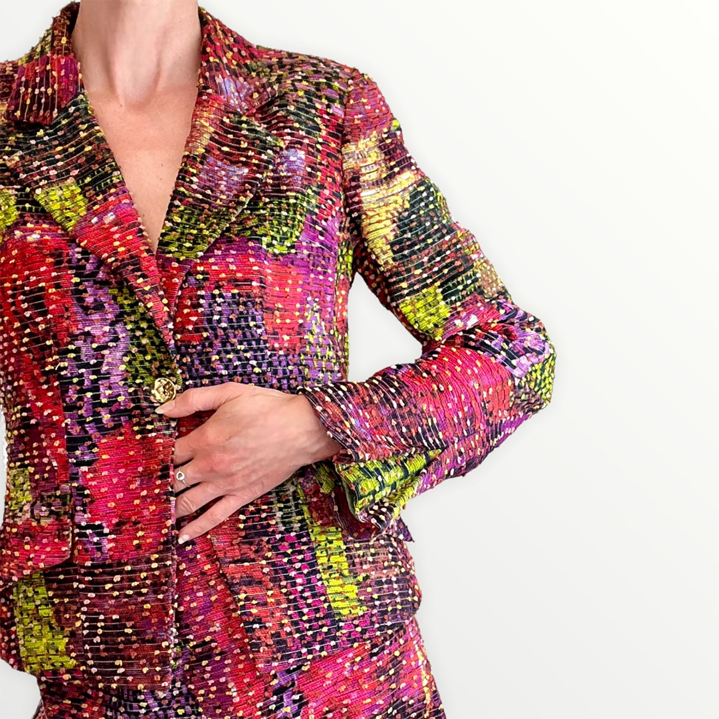 Christian Lacroix skirt suit detail